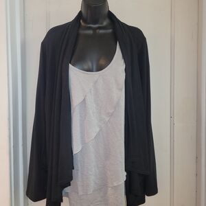 Croft & Barrow Black Open Front Cardigan